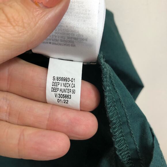 Gap Top Babydoll V Neck Tank Green Cotton Pleated Cami Flowy Loose Boho Small - Picture 7 of 8